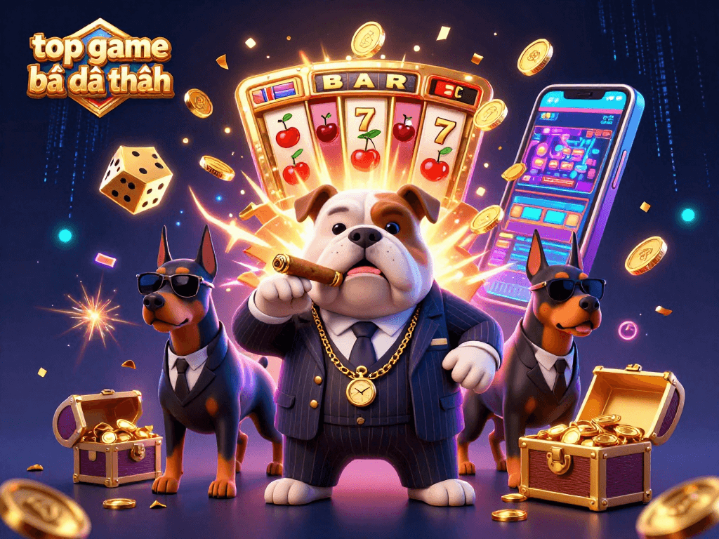 Experience the thrill of top game bài đổi thưởng in a vibrant casino scene with animated characters and immersive elements.