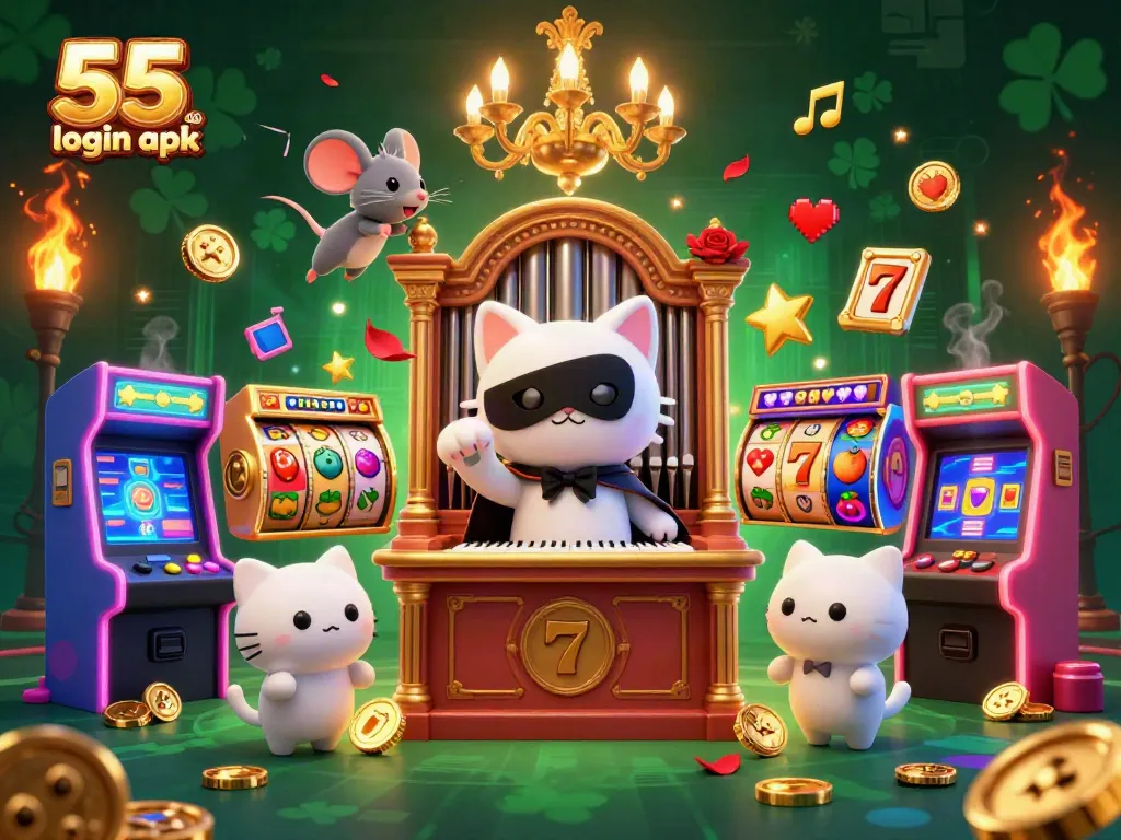 Experience thrilling gameplay with the vibrant 55 club login apk scene featuring characters and casino elements.