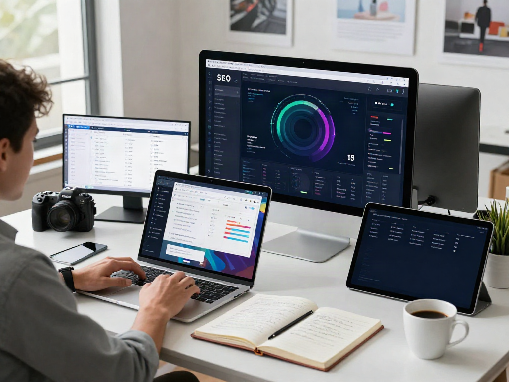 Exploring instant indexing strategies in a modern SEO workspace with analytical tools.