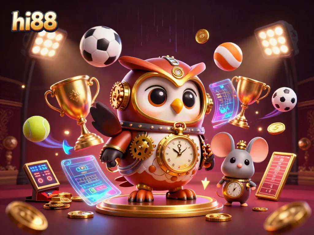 Experience thrilling gameplay with hi88 at a vibrant online casino illustrated scene.