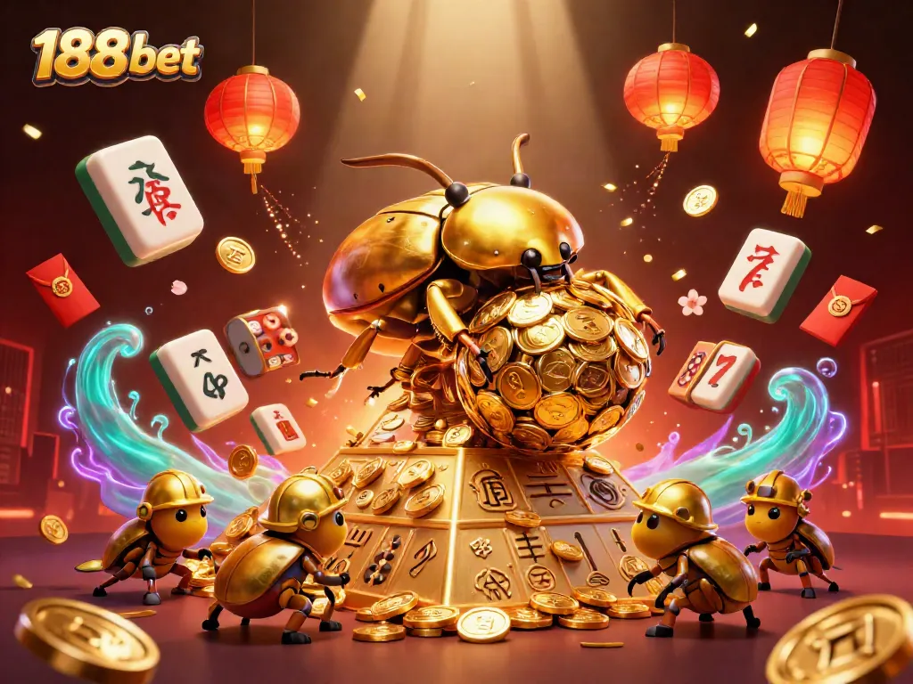 Engage in exciting gameplay moments with 188 bet featuring golden coins and vibrant casino elements.