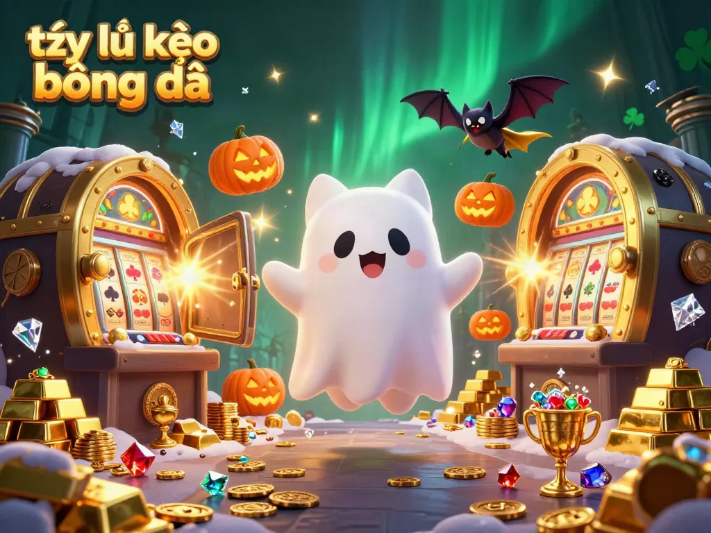 Engage with tỷ lệ kèo bóng đá in a vibrant, whimsical casino scene filled with treasures and characters.