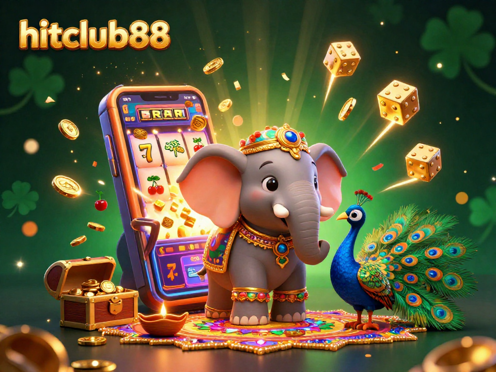 Play thrilling games at hitclub88 with a vibrant casino scene featuring dynamic characters and elements.