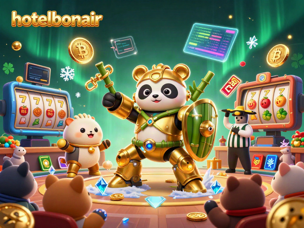 Experience vibrant gaming action at hotelbonair with immersive 3D casino illustration.