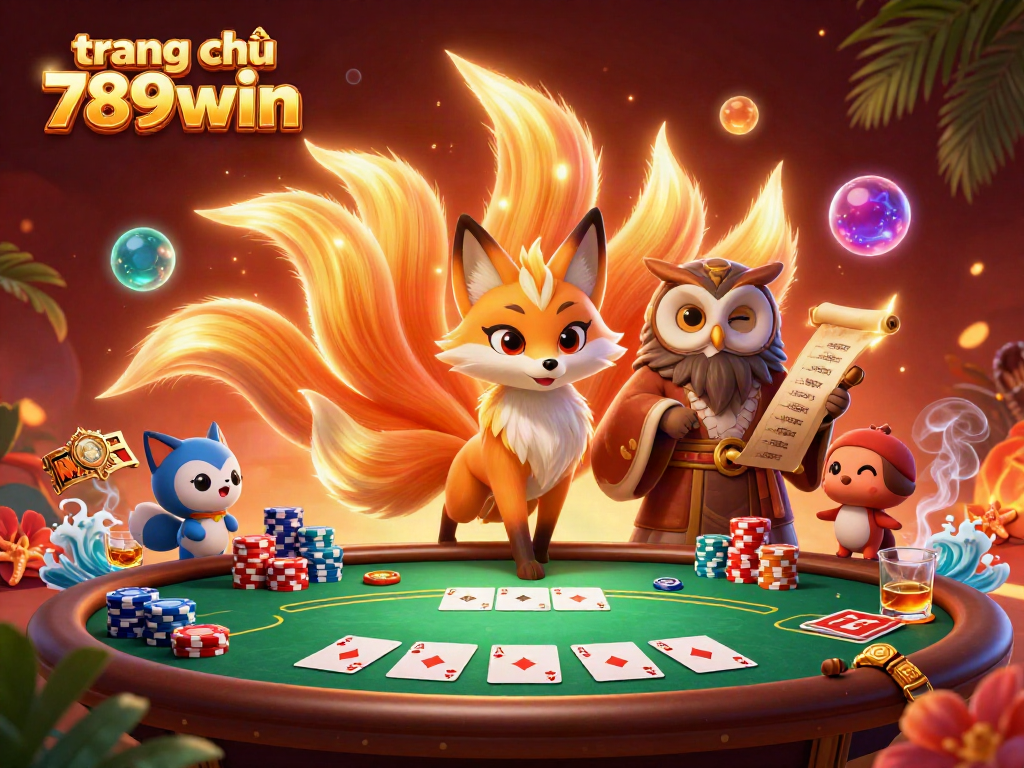 Experience exhilarating gameplay with the vibrant scene showcasing trang chủ 789win, featuring a mystical nine-tailed fox and poker elements.