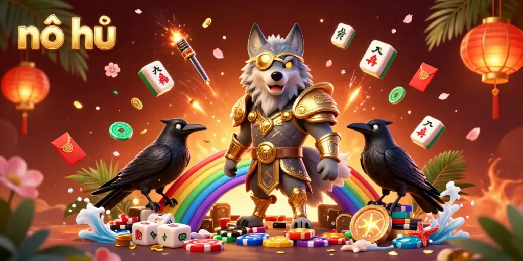 Experience the excitement of nổ hũ with colorful casino elements and characters in stunning 3D.