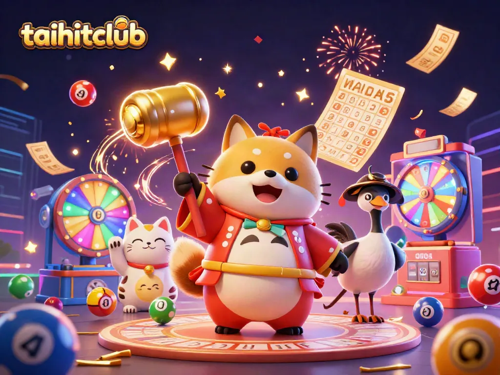 Experience the vibrant excitement of taihitclub with colorful game elements and festive characters.