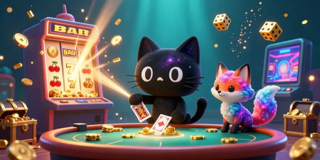Experience thrilling gameplay at New88 with a vibrant cosmic casino featuring attractive characters and dynamic game elements.