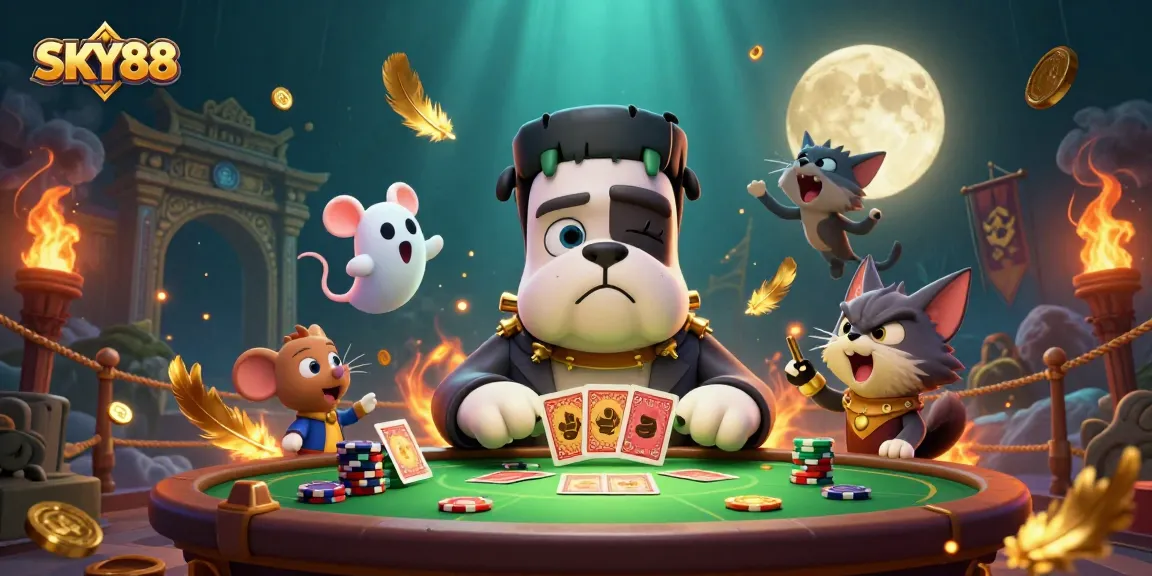 Experience thrilling gambling action at SKY88's spooky casino featuring dynamic game elements.