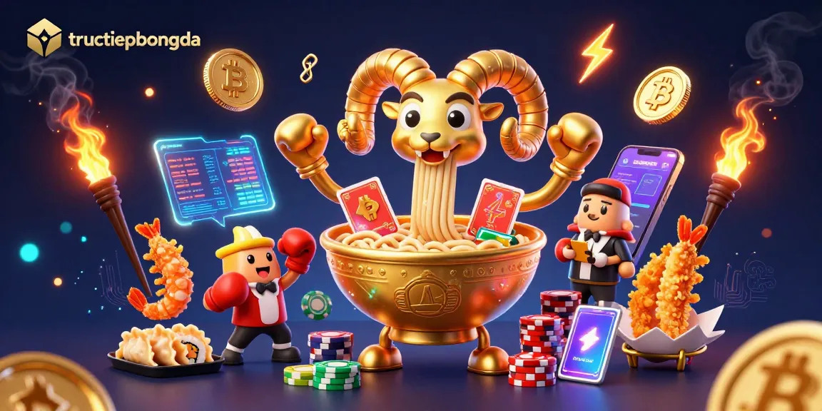 Engage with tructiepbongda gaming elements showcasing a vibrant 3D scene filled with dynamic characters and cryptocurrency.