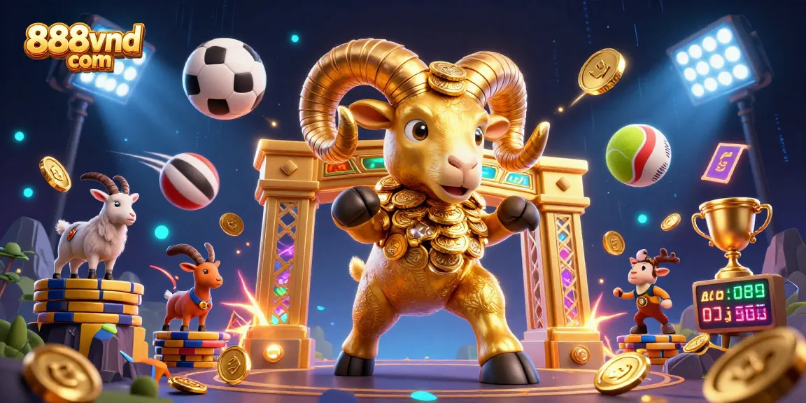 Bet on exciting wins at 888vnd com with lively 3D casino game illustration.