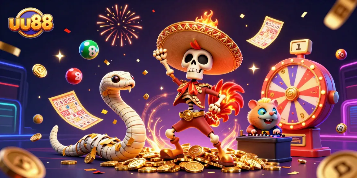 Experience thrilling wins at uu88 with vibrant casino-themed 3D characters and dynamic elements.