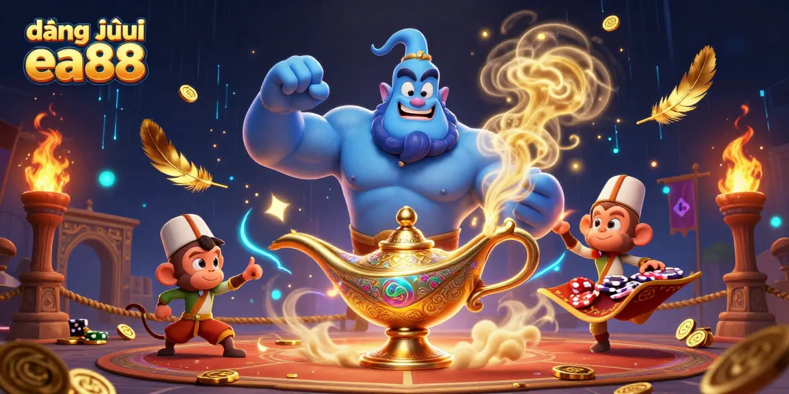 Engage in thrilling action at đăng nhập ea88 with a vibrant casino scene featuring magical elements and dynamic gaming elements.