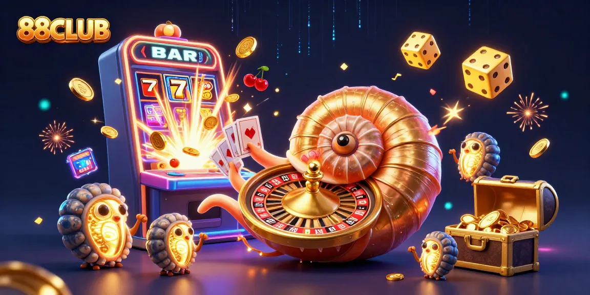 Experience the excitement of 88CLUB with vibrant casino games and dynamic 3D elements.