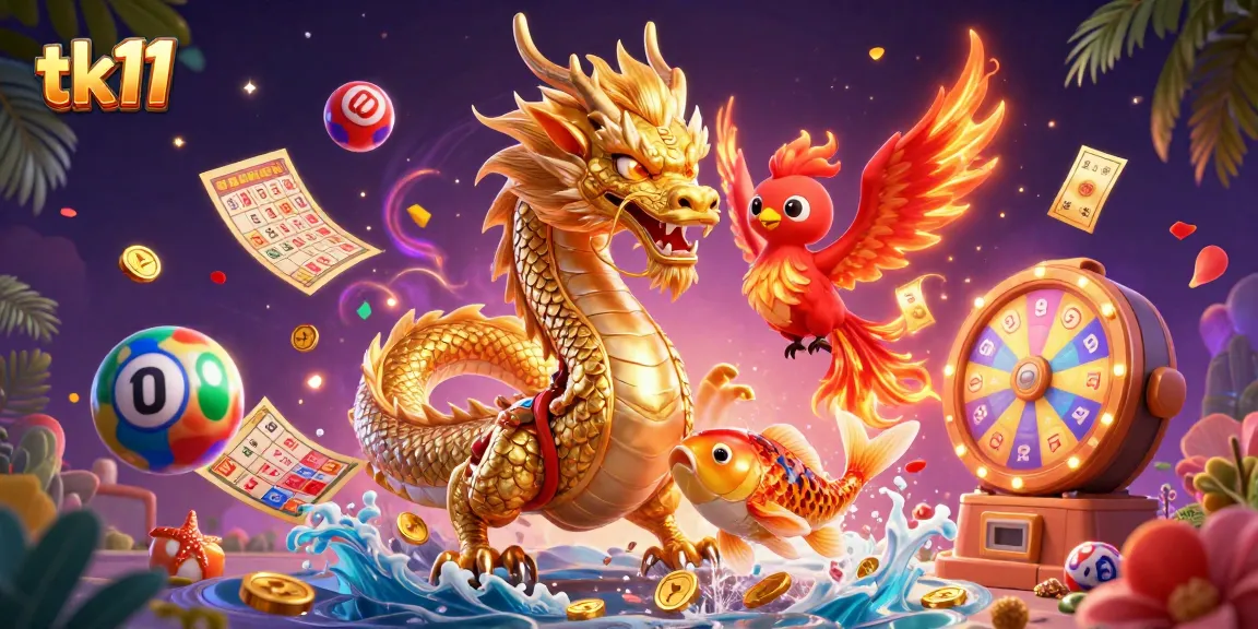 Experience the thrill of tk11 with an exciting 3D casino scene featuring vibrant characters and dynamic game elements.