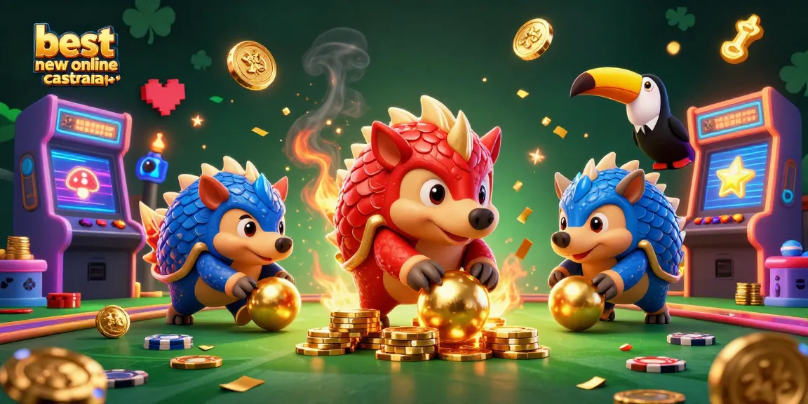 Experience the excitement of the best new online casino Australia with vibrant pangolins and casino elements.