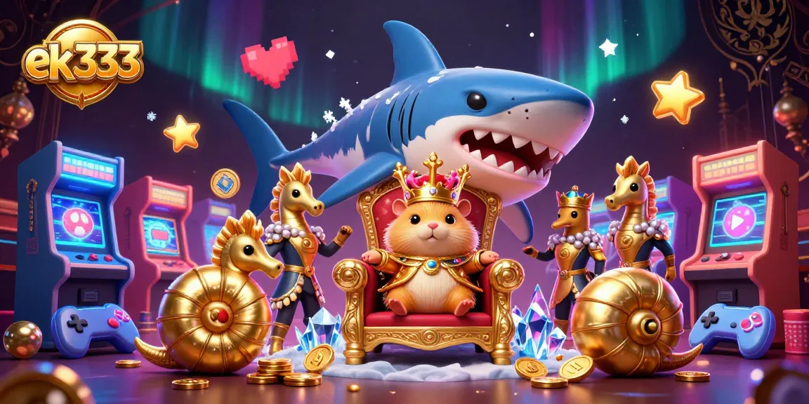 Experience thrilling entertainment at ek333 with an exciting scene featuring a tiny golden hamster king.